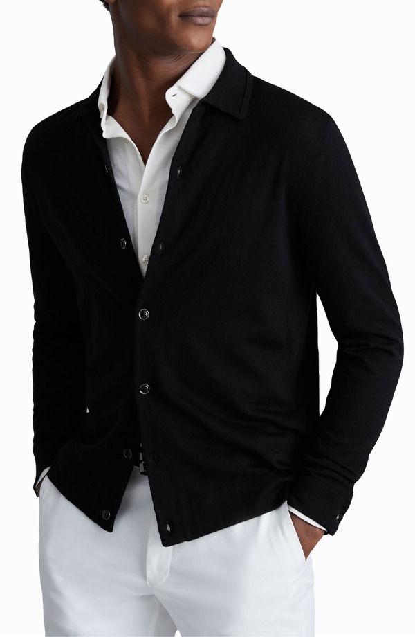 レイス メンズ アウター パーカー・スウェット ウール カーディガン Reiss Forbes Wool Cardigan Black ブラック 36,920円