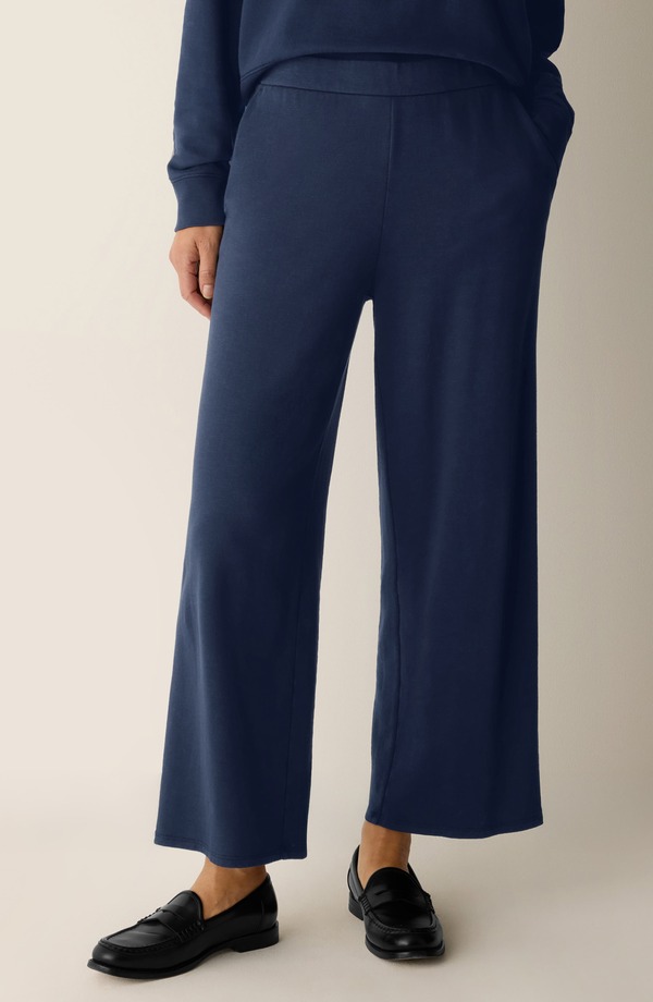 エイリーンフィッシャー レディース ボトムス レギンス ワイドレッグ ズボン下 パイル 綿織物 Eileen Fisher Wide Leg Organicotton Terry Pants Ink