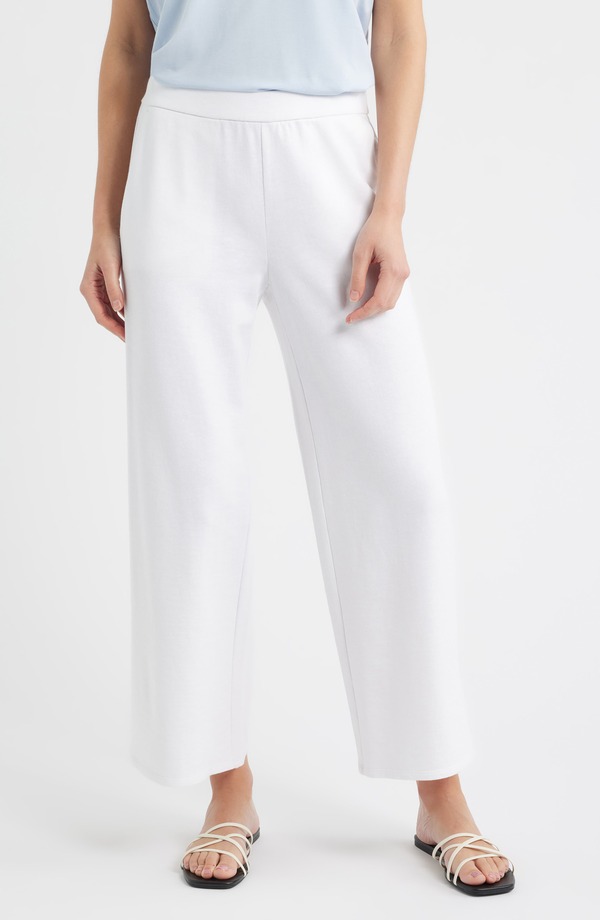 エイリーンフィッシャー レディース ボトムス レギンス ワイドレッグ ズボン下 パイル 綿織物 Eileen Fisher Wide Leg Organicotton Terry Pants White 白いこと