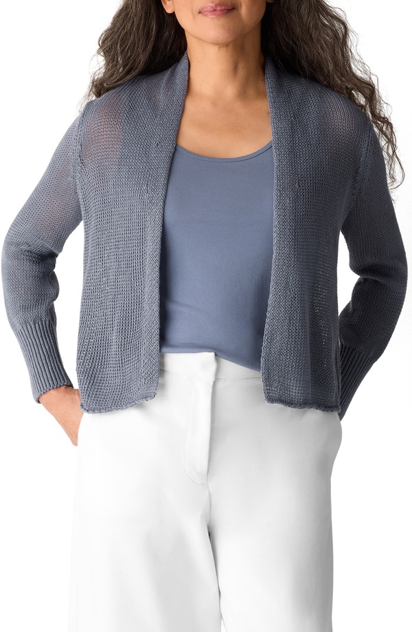エイリーンフィッシャー レディース アウター パーカー・スウェット 綿織物 ジレー Eileen Fisher Open Front Organicotton Cardigan Flint