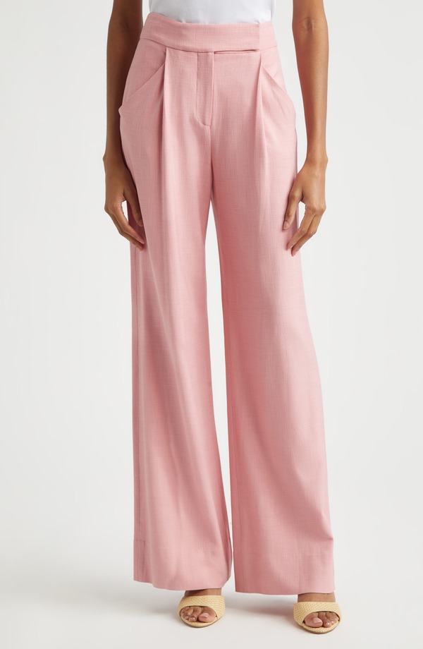 ヴェロニカ ベアード レディース ボトムス レギンス ワイドレッグ ハイウエスト パンツ Veronica Beard Marbeau High Waist Wide Leg Pants Petal