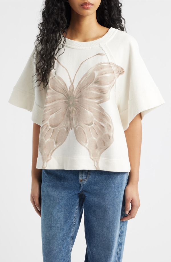 フリーピープル レディース トップス シャツ プリント グラフィック Free People Dahlia Butterfly Graphic Printop Tofu Combo