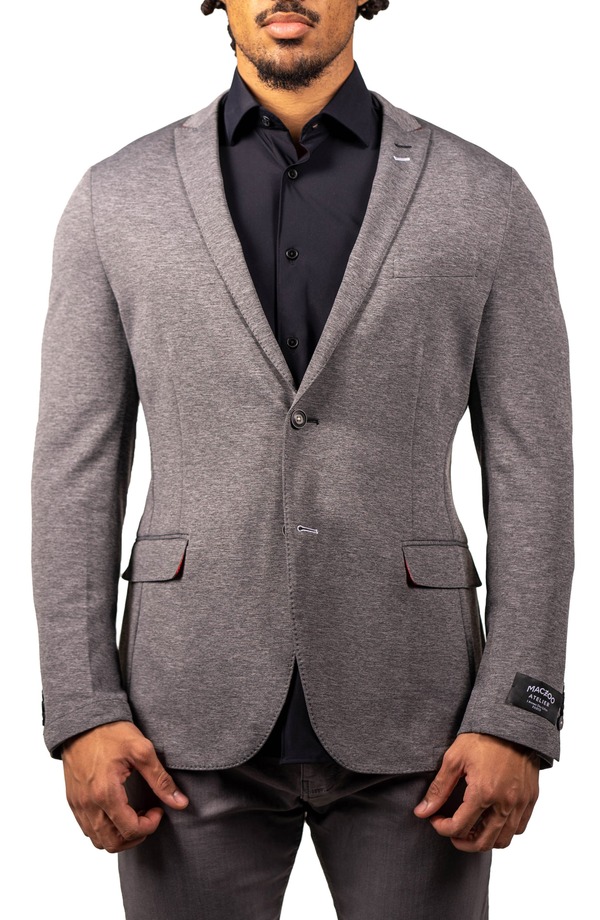 マセオ メンズ アウター 上衣・上衣 スポーツジャケット Maceoo Stretch Grey Unconstructed Blazer Grey 薄墨色