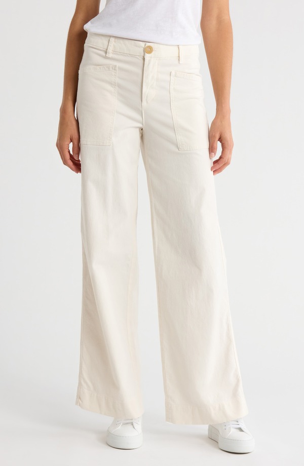フランク ＆ アイリーン レディース ボトムス レギンス ワイドレッグ パンツ Frank & Eileen Limerick Pocket Wide Leg Pants Chalk チョーク