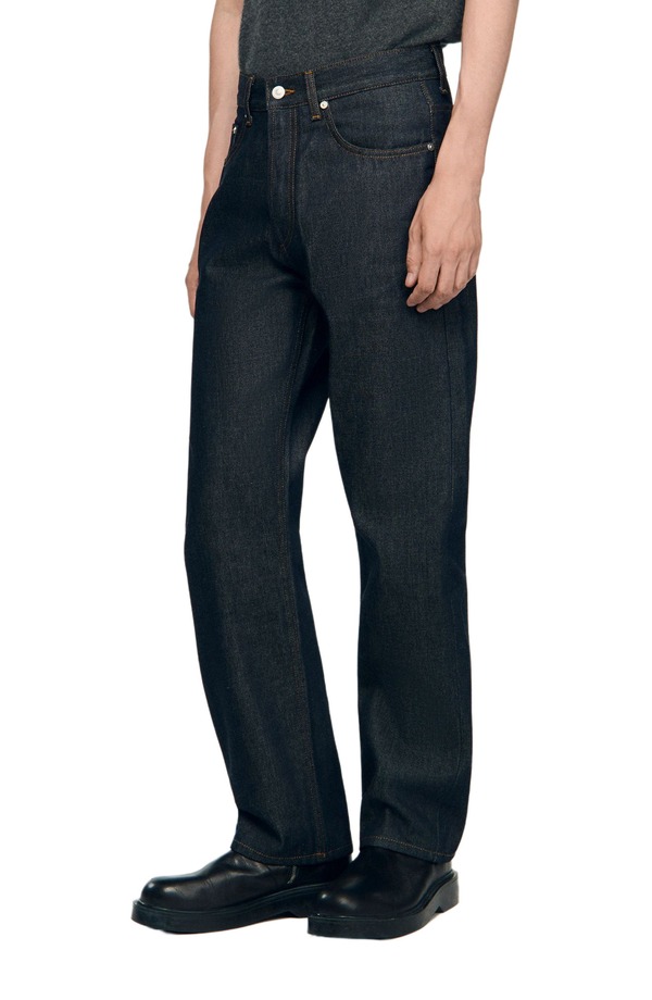 サンドロ メンズ ボトムス デニムパンツ ジーンズ SANDRO Regular jeans Raw-Denim デニム｜ReVida 店