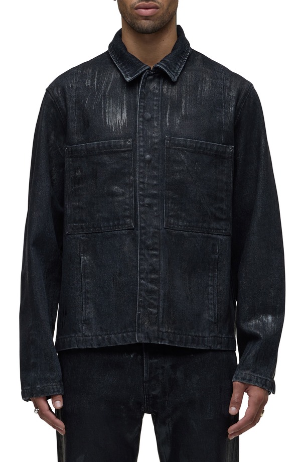 ハドソンジーンズ メンズ トップス シャツ デニム ジャケット Hudson Jeans Distressedenim Snap-Up Worker Jacket Jackson デニム