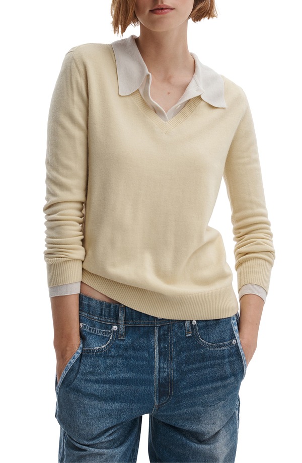 ラグアンドボーン レディース アウター パーカー・スウェット 羊毛 プルオーバー rag \u0026 bone Anne Wool Sweater Butter