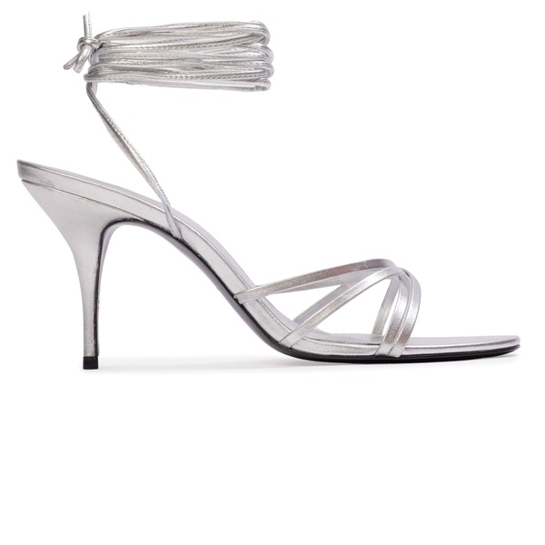 ブラックスエードスタジオ レディース シューズ ヒール サンダル トール BLACK SUEDE STUDIO Tally 80 Sandal Silver Metallic Leather シルバー|ReVida 店