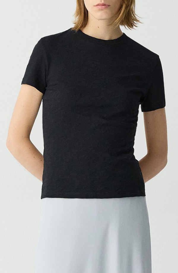 行動論理 レディース トップス プルオーバー 綿織物 Theory 2 Nebulous Organicotton Tiny Tee Black 黒いこと