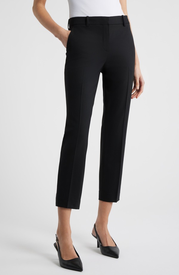 セオリー レディース ボトムス レギンス パンツ ウール Theory Treeca Wool Blend Cropants Black ブラック
