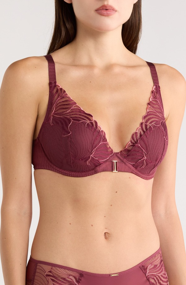 シャンテル レディース トップス Tシャツ Chantelle Lingerie Legend Underwire Plunge T-Shirt Bra Sienna Guava 10,486円