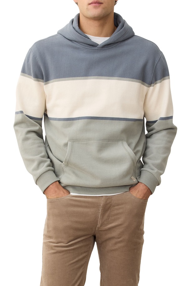 米国海兵隊員 度合い メンズ アウター パーカー・スウェット 色合い差しつかえる Marine Layerelax Cloud 9 Colorblock Hoodie Blue/ Neutral Colorblock 青色