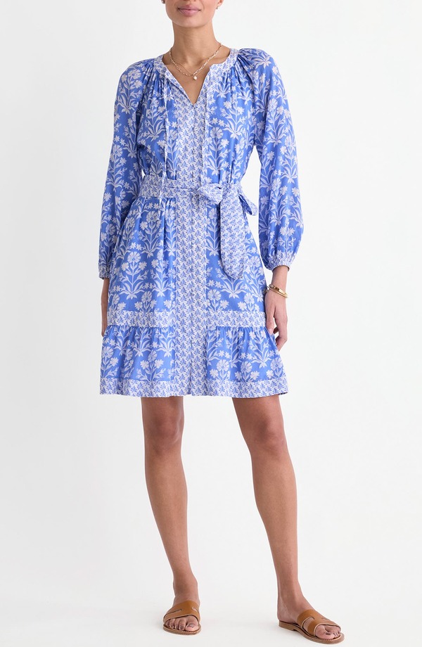 ヴァインヤードヴァインズ レディース トップス ワンピース プリント vineyard vines Printie Waist Long Sleeve Dress Floral Breaker Blue ブルー