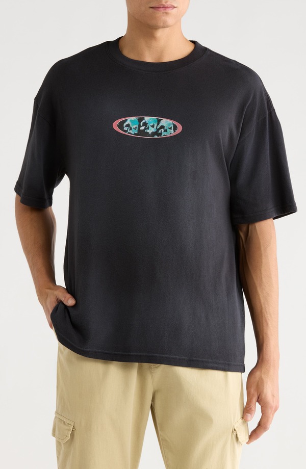 パクサン メンズ トップス Tシャツ コットン グラフィック PacSun Digi Skulls Cotton Graphic T-Shirt Black ブラック