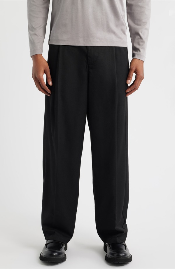 オベイ メンズ ボトムス カジュアルパンツ プリーツ Obey Otis Pleated Twill Pants Black ブラック