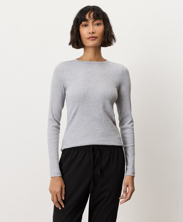 パクト レディース トップス シャツ コットン Pact Perfect Rib Layering Long Sleeve Made With Organicotton Heather Grey グレー