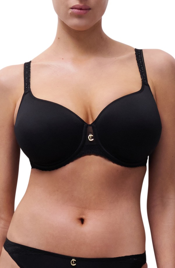 シャンテル レディース トップス Tシャツ Chantelle Lingerie Lightweight Underwire T-Shirt Bra Black ブラック
