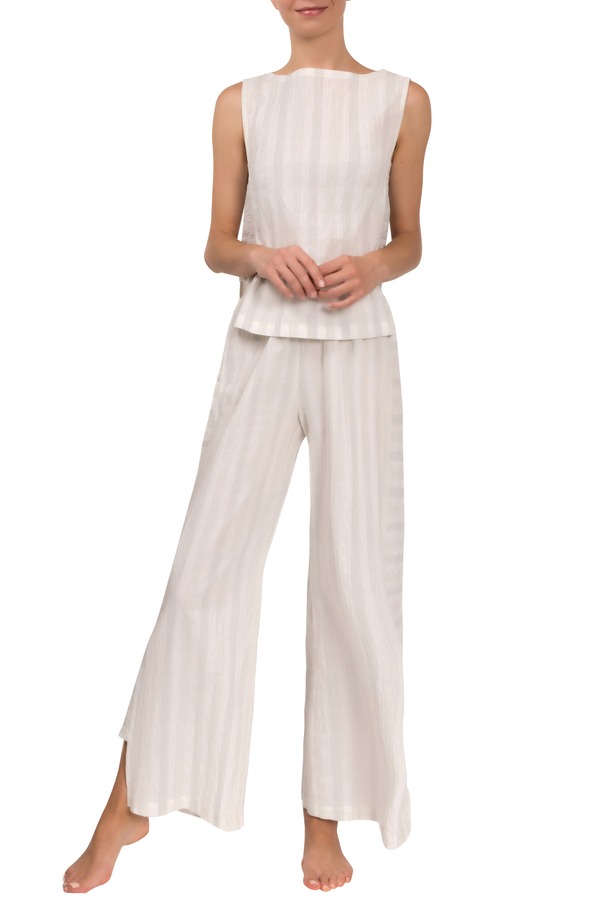 エブリデイ リチュアル レディース アンダーウェア ナイトウェア コットン Everyday Ritual Piper Stripe Cotton Pajamas Honeydew Stripe ストライプ