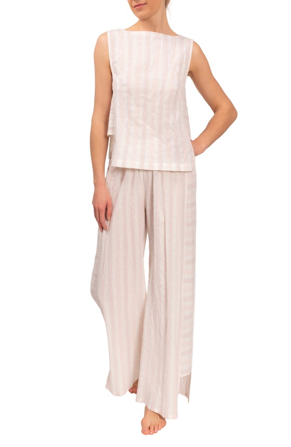 エブリデイ リチュアル レディース アンダーお召しもの ナイト爵お召しもの 綿織物 Everyday Ritual Piper Stripe Cotton Pajamastrawberry Stripe 縞模様
