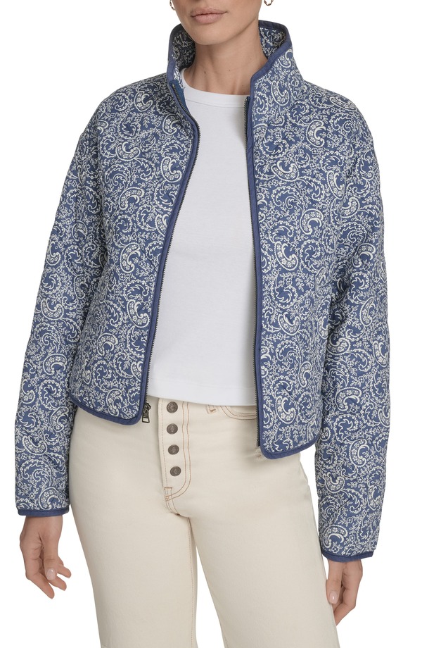 リーバイス レディース アウター ジャケット・ブルゾン キルティング コットン Levi's Quilted Cotton Jacket Blue Indigo Egret Paisley インディゴ