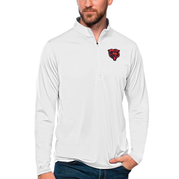 アンティグア メンズ アウター ジャケット・ブルゾン Men's Antigua White Chicago Bears Tribute Quarter-Zip Lightweight Pullover Top White ホワイト
