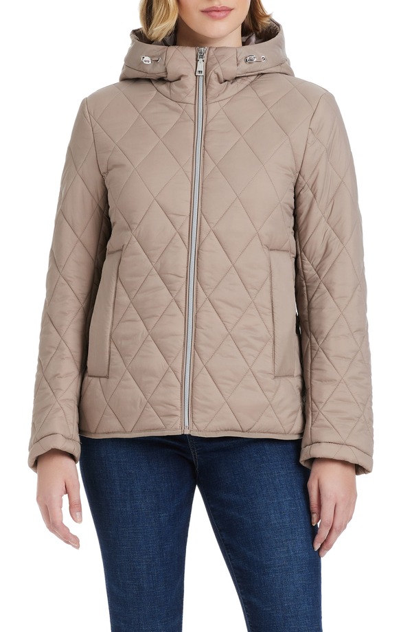 ヴィンスカムート レディース アウター ジャケット・ブルゾン キルティング Vince Camuto Wateresistant Hooded Quilted Jacketaupe トープ 22,484円