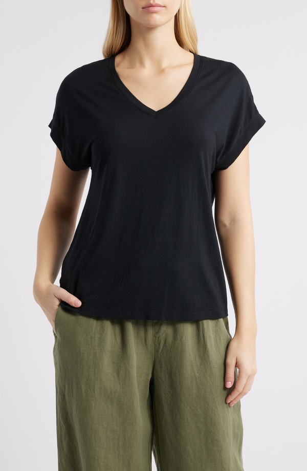 トッミーバハマ レディース トップス Tシャツ Vネック Tommy Bahama Kauai V-Neck T-Shirt Black ブラック