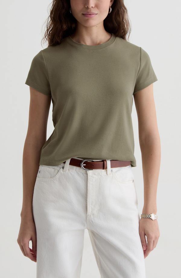 エージー レディース トップス Tシャツ AG Sadie Crop T-Shirt Spruce Green グリーン