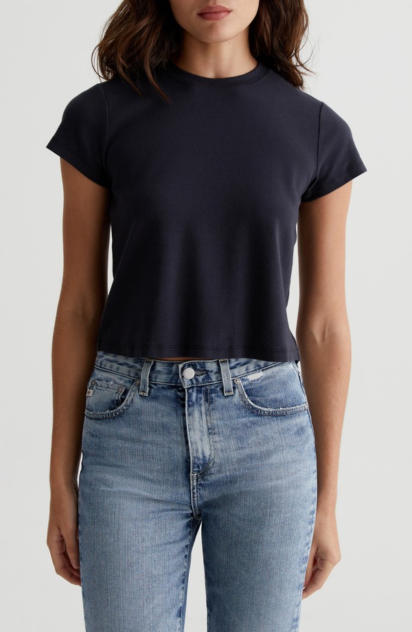 エージー レディース トップス Tシャツ AG Sadie Crop T-Shirt Super Black ブラック