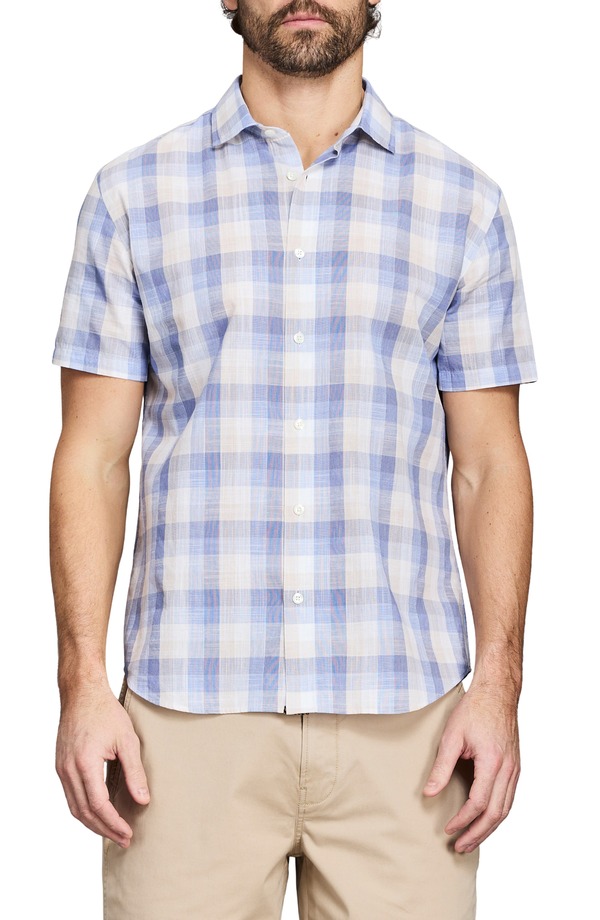 ビリーレイド メンズ トップス シャツ Billy Reid Hutcheson Plaid Short Sleeve Button-Up Shirt Blue Multi ブルー