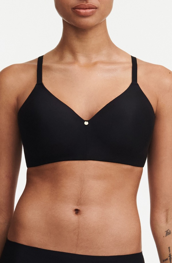 シャンテル レディース トップス Tシャツ Chantelle Lingerie C Jolie Wireless T-Shirt Bra Black ブラック