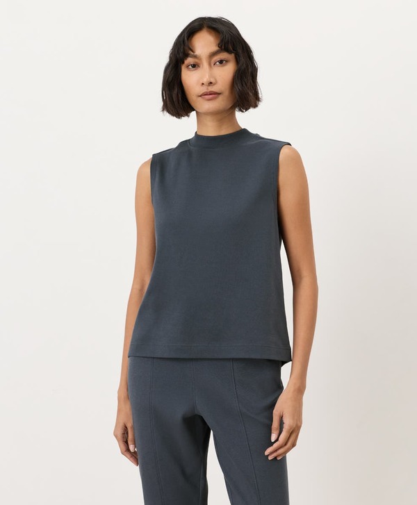 パクト レディース トップス シャツ モックネック コットン Pact Organicotton Airplane Mock Neck Shell Steel Blue ブルー