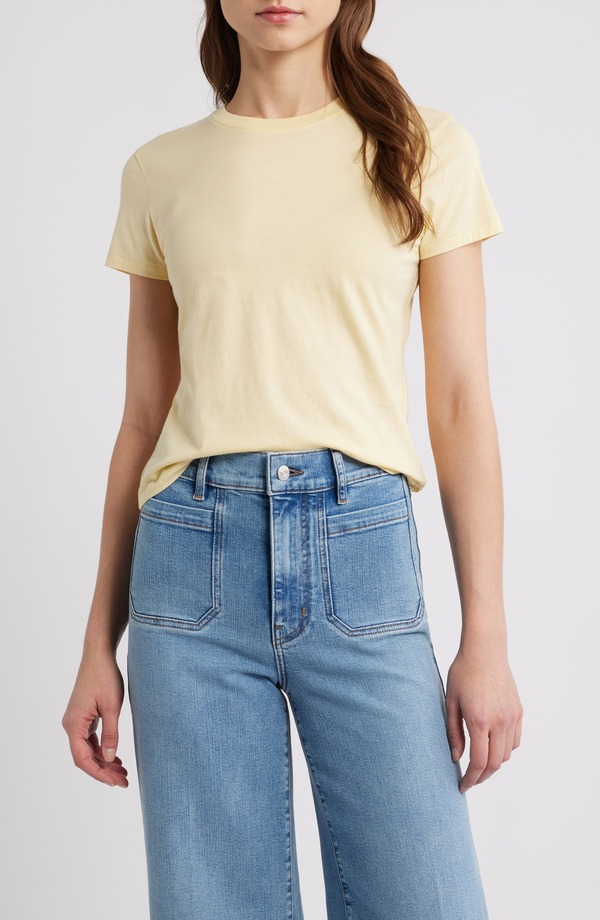 フレーム レディース トップス Tシャツ FRAME The Baby Tee Butter|ReVida 店