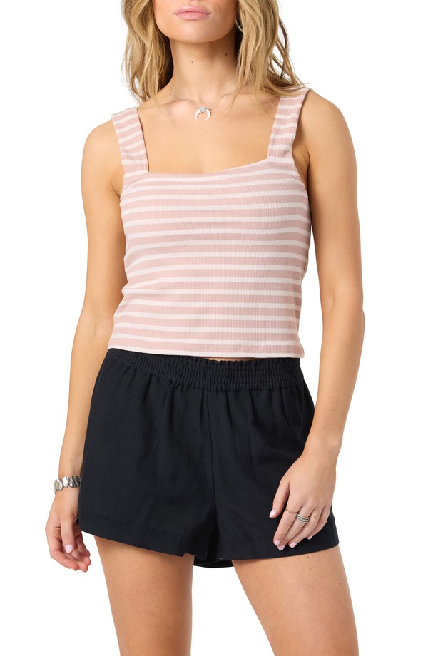 オニール レディース トップス シャツ ONeill Vanessa Stripe Rib Tank Misty Rose ストライプ