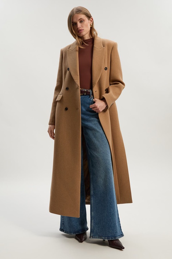 カレンミレン レディース アウター ジャケット・ブルゾン ウール コート マキシ Karen Millen Wool Double Breasted Tailored Maxi Coat Camel キャメル|ReVida 店