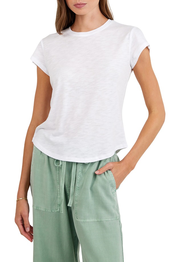 ベラダール レディース トップス Tシャツ コットン Bella Dahl Cotton Blend Slubaby Tee White ホワイト|ReVida 店