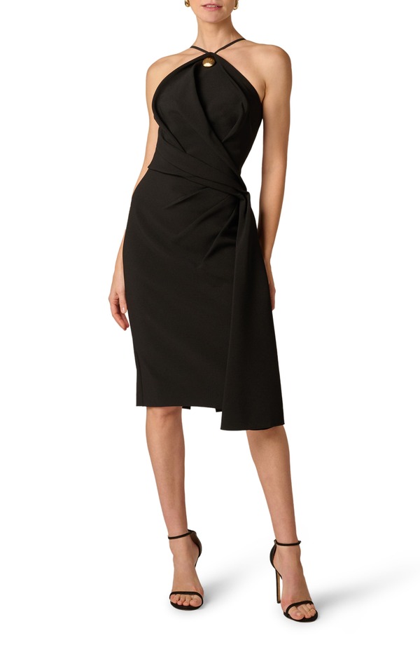 アイダンマットックス レディース トップス ワンピース クレープ Aidan Mattox Crepe Sheath Dress Black ブラック