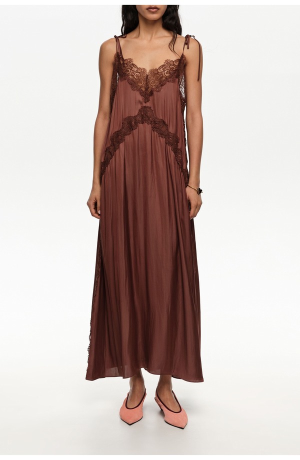 ビンバイローラ レディース トップス ワンピース レース Bimba y Lolace Fluidress Brown ブラウン