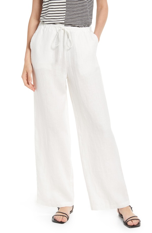 レイルズ レディース ボトムス レギンス ズボン下 リネン Rails Emmie Drawstring Linen Pants White 白いこと