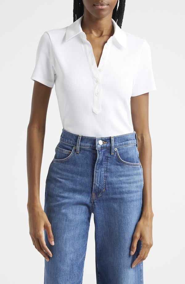 ヴェロニカ ベアード レディース トップス スポーツシャツ 綿織物 Veronica Beard Kearney Stretch Cotton Polo White 白いこと