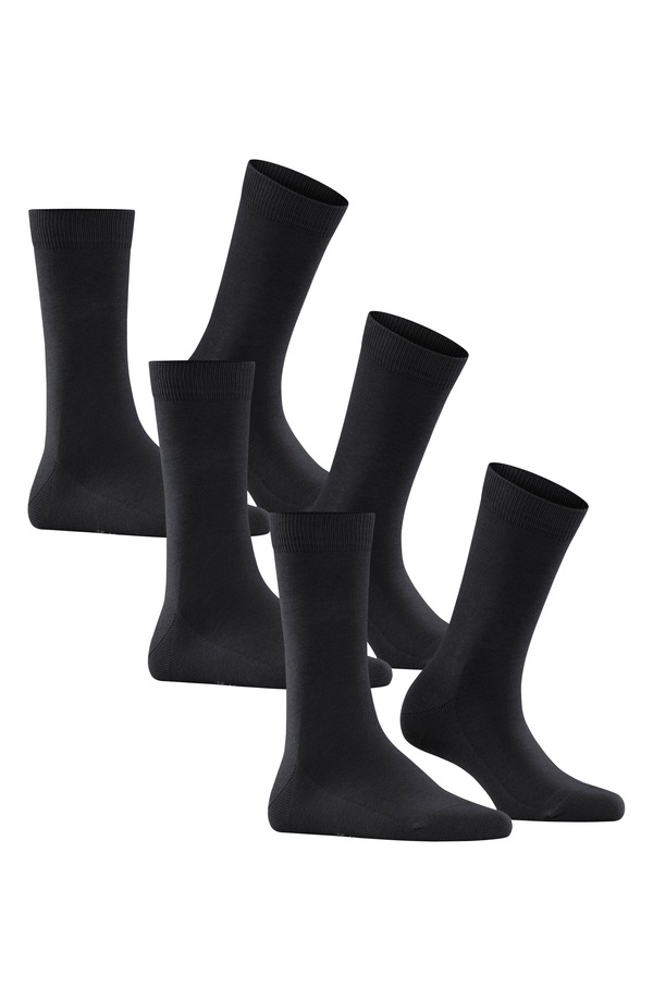 ファルケ レディース アンダー御召しもの ソックス 綿織物 Falke 6-Pack Cotton Blend Crew Socks Black 黒いこと