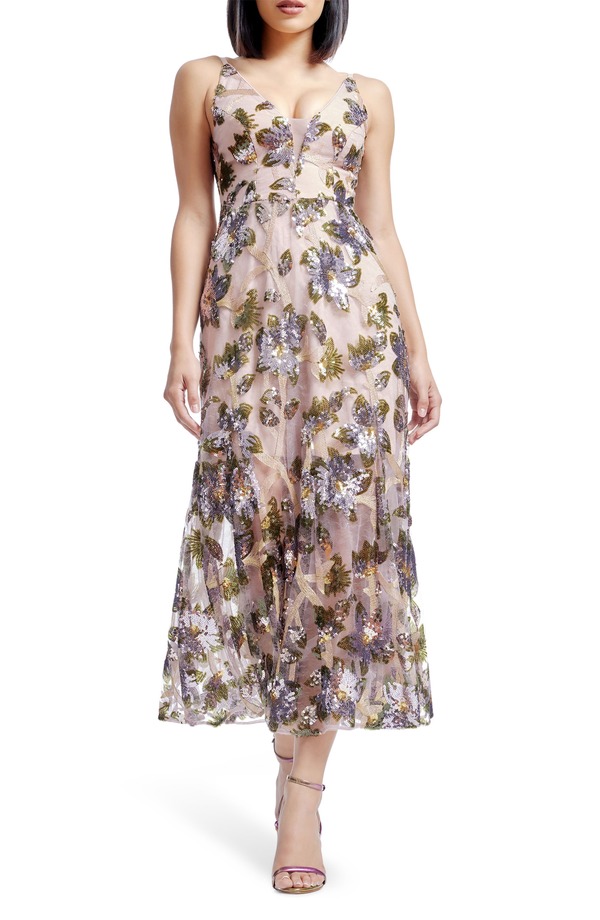 ドレスザポプレーション レディース トップス ワンピースパンコール Dress the Population Sierra Sequin Embellished Evening Dress Lilac Multi ライラック