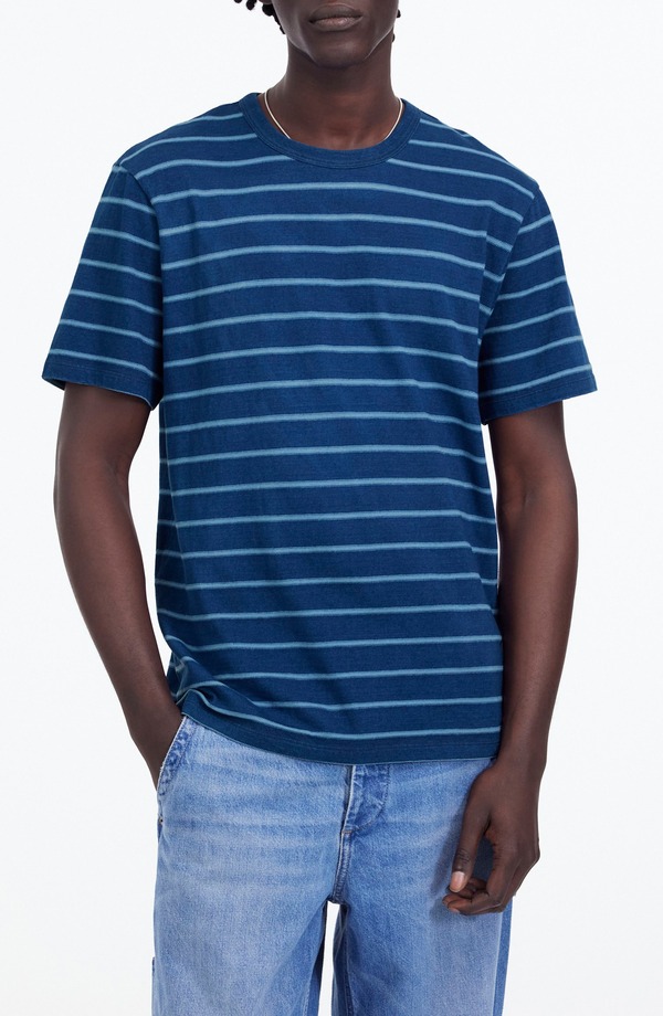 メイドウェル メンズ トップス Tシャツ コットン Madewell Indigo Dyed Cotton Slub T-Shirt Dark Indigo インディゴ