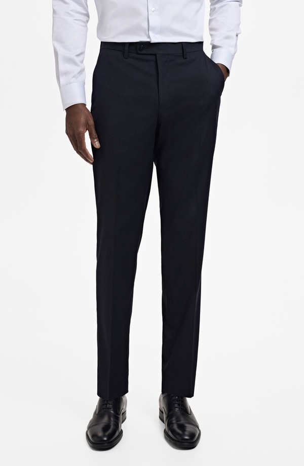 マンゴ メンズ ボトムス カジュアルパンツ スリムフィット MANGO Milan Slim Fit Suit Pants Navy ネイビー