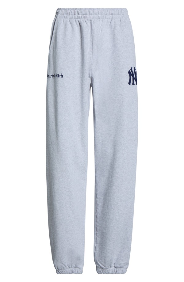 スポーティ アンド 一財産 レディース ボトムス レギンス情の籠もった プルオーバー Sporty \u0026 Rich Yankeesweatshirt Heather Gray 薄墨色