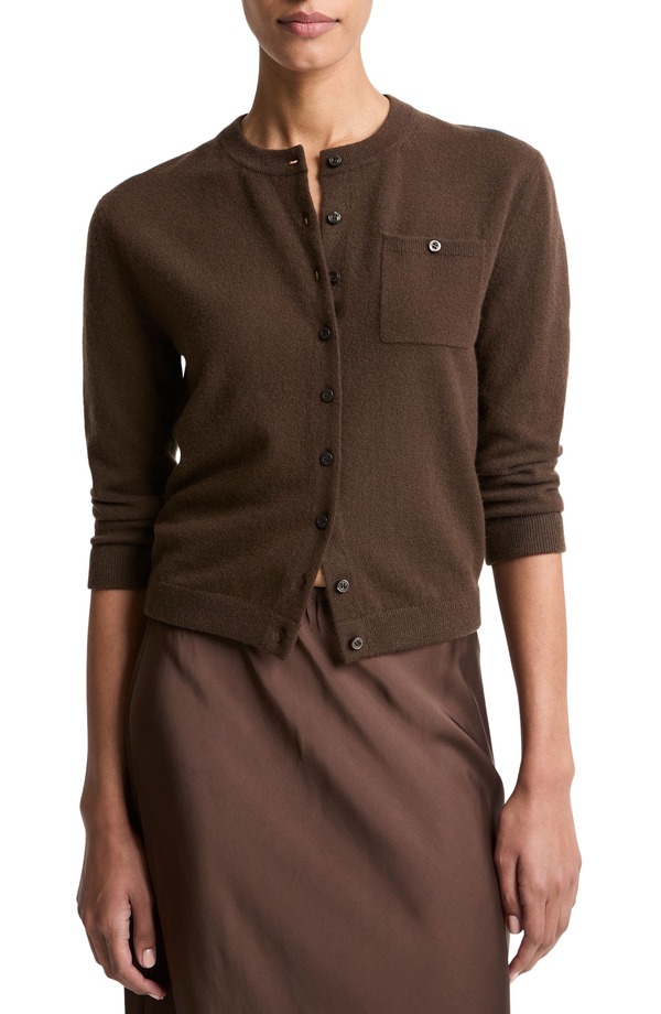 ヴィンス レディース アウター パーカー・スウェット ウール カーディガン Vince Pocket Wool & Cashmere Blend Cardigan Dark Bark 62,040円