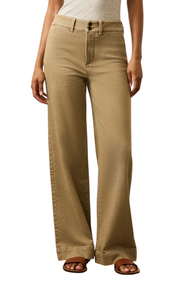 ファレティ レディース ボトムス レギンス ワイドレッグ ズボン下 パイル Faherty Stretch Terry Sailor Wide Leg Pants Desert Khaki カーキ