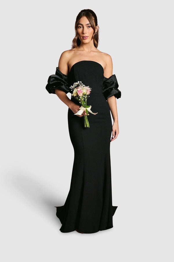 コースト レディース トップス ワンピース マキシ Coast Puff Sleeve Bardot Fishtail Maxi Dress Black ブラック 48,480円