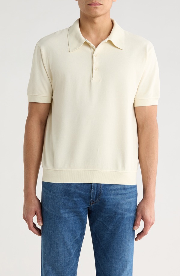 シチズンズ オブ ヒューマニティ メンズ トップス ポロシャツ コットン Citizens of Humanity Banded Cotton Piqu Polo Light Beige ベージュ