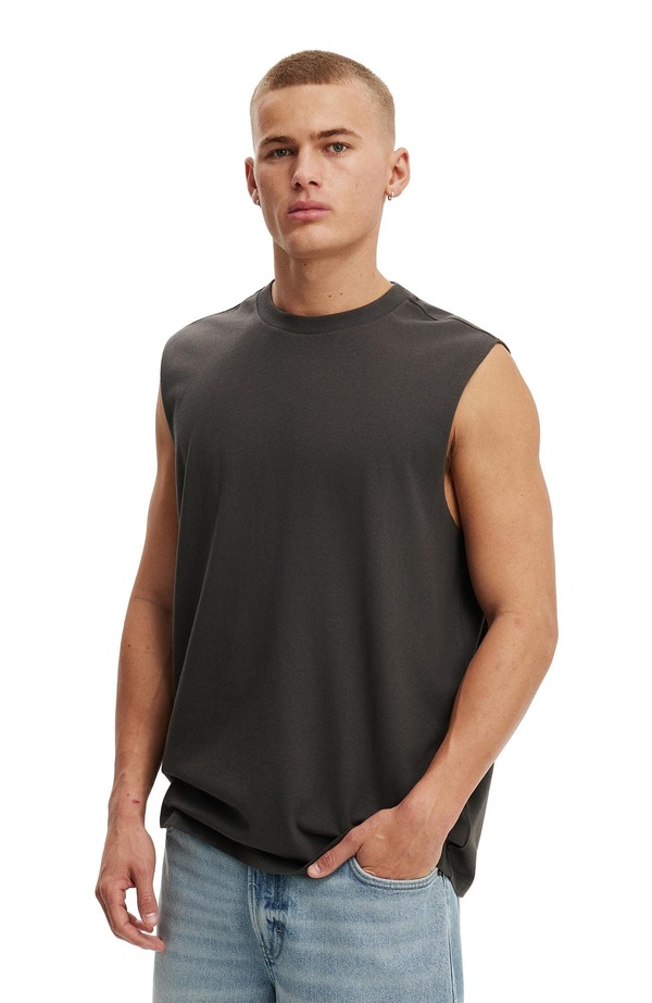 コットンオン メンズ トップス Tシャツ Cotton Men Everyday Fit Muscle Faded Slate スレート